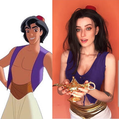 Aladdin -- Cosplay Black Hair Lace Wig