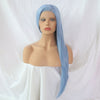 Image of Light Sky Blue Straight Hand Tied Synthetic Lace Front Wig