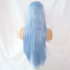 Image of Light Sky Blue Straight Hand Tied Synthetic Lace Front Wig