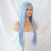 Image of Light Sky Blue Straight Hand Tied Synthetic Lace Front Wig