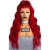 Image of Red Natural Wave Hand Tied Synthetic Lace Front Wig