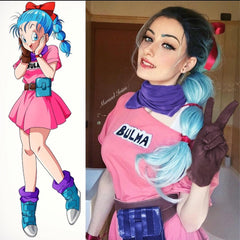 Bulma -- Cosplay Blue Hair Lace Wig