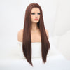 Image of Charisma Brown Synthetic Long Straight Hair Lace Front Wigs Glueless For Women Natural Hairline 150% Density