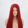 Image of Charisma Red Synthetic Long Straight Hair Lace Front Wigs Glueless For Women Natural Hairline 150% Density