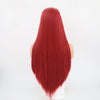 Image of Charisma Red Synthetic Long Straight Hair Lace Front Wigs Glueless For Women Natural Hairline 150% Density