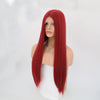 Image of Charisma Red Synthetic Long Straight Hair Lace Front Wigs Glueless For Women Natural Hairline 150% Density