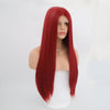 Image of Charisma Red Synthetic Long Straight Hair Lace Front Wigs Glueless For Women Natural Hairline 150% Density