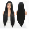 Image of Synthetic Lace Front Wig 1B Long Straight Hair With Natural Hairline