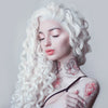 Image of KIND Platinum Blonde Curly Hair Synthetic Lace Wig