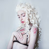 Image of KIND Platinum Blonde Curly Hair Synthetic Lace Wig