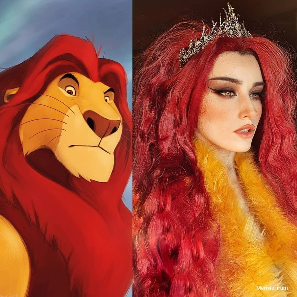 The Lion King -- Cosplay Red Hair Lace Wig