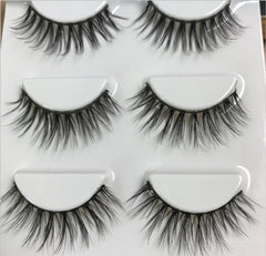 3 Pairs False Eyelashes Long Natural 3d mink lashes extension