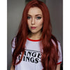 Image of MISS Copper Red Synthetic Lace Wigs Long Hair Natural Wave